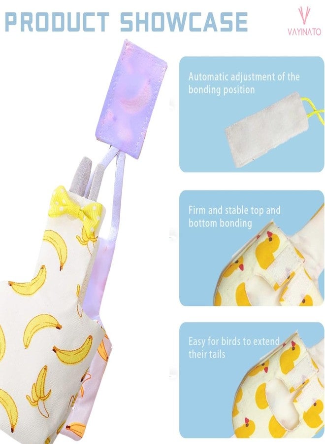 VAYINATO® 1 Pcs Reusable Birds Diaper for Parrot, Budgies, Sun Conures, Lories & Small Birds | Soft Breathable Fabric, Secure Fit for Flight & Ground Use | Easy-Clean Bird Hygiene (Banana) - Image 5